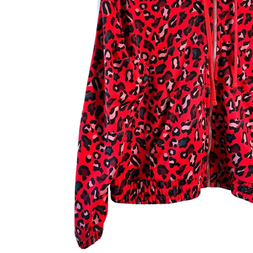 Juicy Couture Black Label Tracksuit Set Red Leopard Print Hoodie Pants Y2K Retro